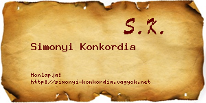 Simonyi Konkordia névjegykártya